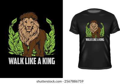 Retro vintage walk like a king t shirt design