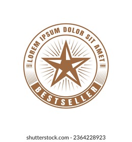 Retro Vintage Western Country Texas Star Badge Emblem Label Stamp Logo Design Vector