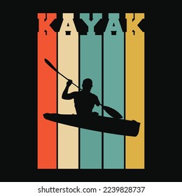 Retro Vintage Whitewater Kayak Kayaking