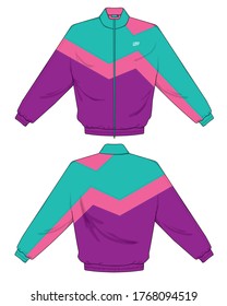 Retro Vintage Windbreaker Hoodie Jacket Template