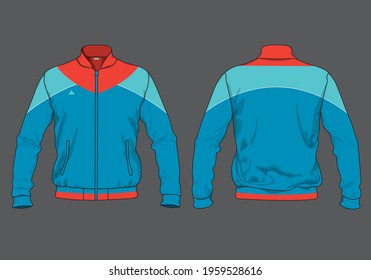 retro vintage windbreaker hoodie jacket template
