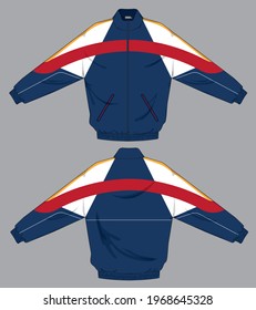 retro vintage windbreaker hoodie jacket template