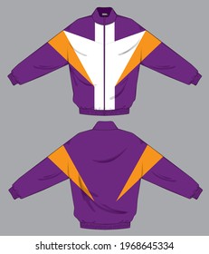 retro vintage windbreaker hoodie jacket template
