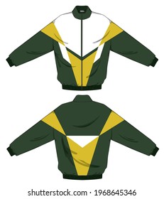 retro vintage windbreaker hoodie jacket template