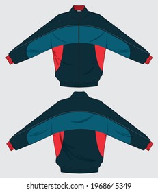 retro vintage windbreaker hoodie jacket template