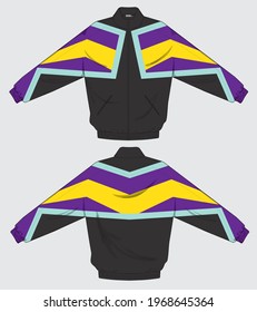 retro vintage windbreaker hoodie jacket template