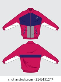 retro vintage windbreaker hoodie jacket template