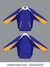 retro vintage windbreaker hoodie jacket template