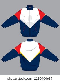 retro vintage windbreaker hoodie jacket template