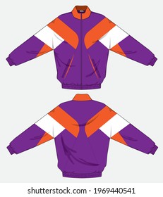 retro vintage windbreaker jacket template