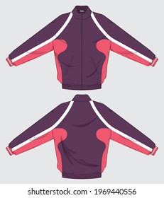 retro vintage windbreaker jacket template