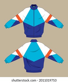 Retro Vintage Windbreaker Jacket Template