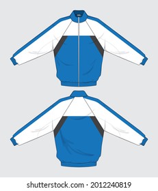 retro vintage windbreaker jacket template