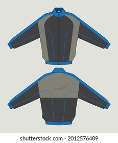 retro vintage windbreaker jacket template