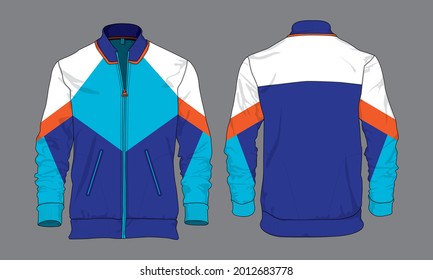 retro vintage windbreaker jacket template