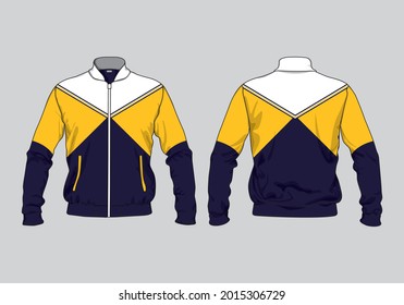 retro vintage windbreaker jacket template