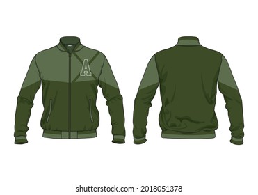 retro vintage windbreaker jacket template