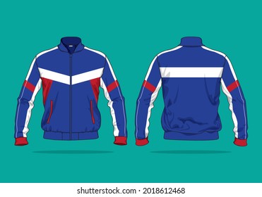 retro vintage windbreaker jacket template