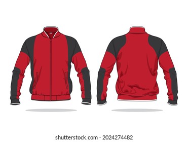 retro vintage windbreaker jacket template