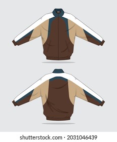 Retro Vintage Windbreaker Jacket Template