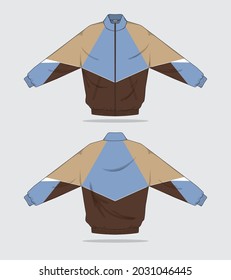 Retro Vintage Windbreaker Jacket Template