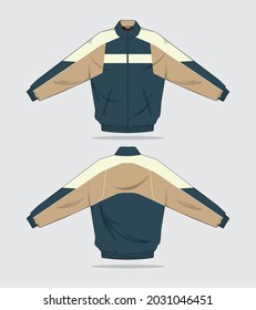 Retro Vintage Windbreaker Jacket Template