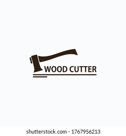 retro vintage wood cutter logo, emblem, label, stamp vector template