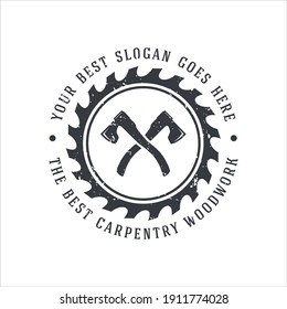 retro vintage, woodwork carpentry logo inspiration. design template, vector illustration