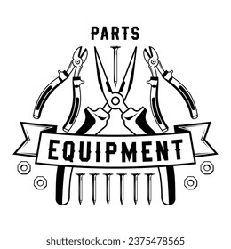 Retro vintage, woodwork and carpentry logo. design template
