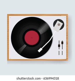 Icono de Icono de Ilustración del Reproductor de disco de vinilo retro