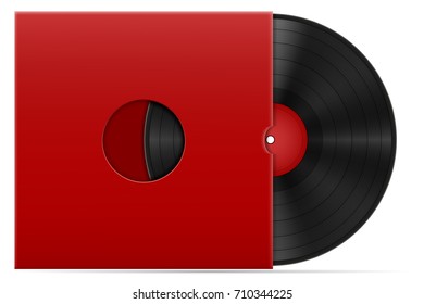 retro vinyl disk in the cover stock vector illustration isolated on white background