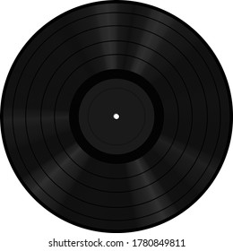 Retro vinyl disk wiht black blank label Vector illustration.