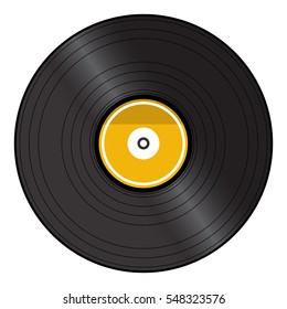 Retro vinyl gramophone record isolated on white background.