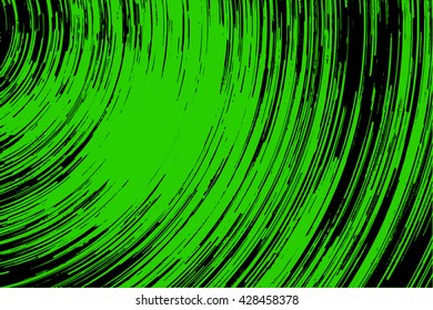 Retro vinyl lines. Green and black vector background.