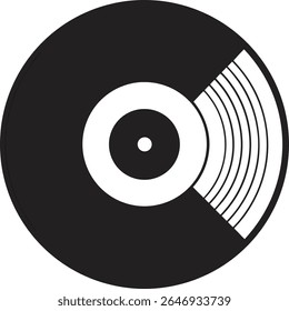 Retro vinyl lp record drawn in continuous line art with a focus on nostalgic music listening and vintage album cover aesthetics for music lovers and audiophiles