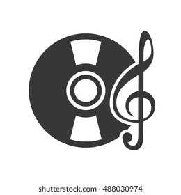 retro vinyl with musical notes