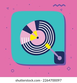 icono nostálgico del reproductor de vinilo retro