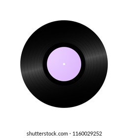 Retro vinyl record background. Vintage 1980s music illustration