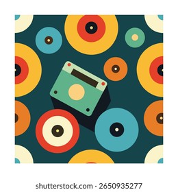 Fita de cassete de vinil retro Design sem emenda