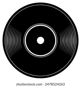 Retro vinyl record isolated icon. Vector illustration