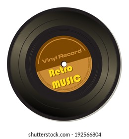 Retro vinyl record isolated on a white background
