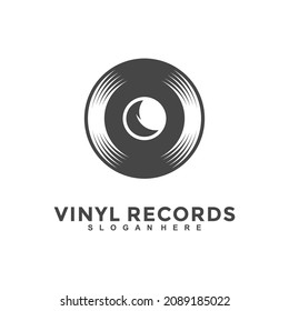 Retro Vinyl Record Logo Vorlage. Vektormusiksymbol oder -symbol. Vektorplakat im Retro-Stil.