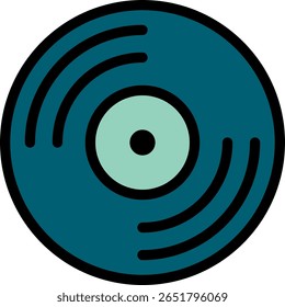 Ilustração de ícone de música de gravação de vinil retro