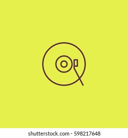 Retro vinyl record player icon