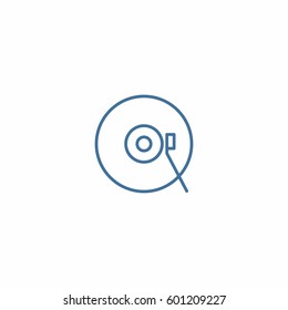 Retro vinyl record player icon