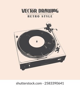 Retro Vinyl Record player Stock Vector Illustration