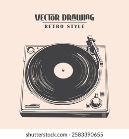 Retro Vinyl Record player Stock Vector Illustration