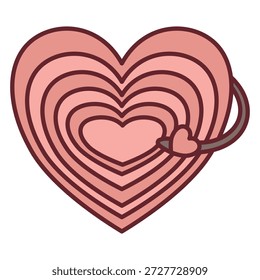 Disco de vinilo retro en forma de corazón con Pistas estriadas gráfico musical