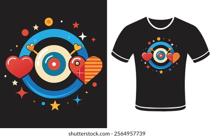 Retro Vinyl Record Valentine's Day T-Shirt – Unique Music-Inspired Design