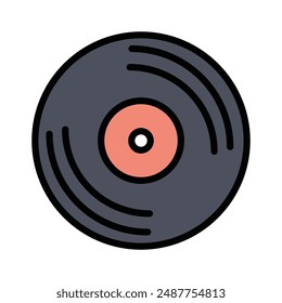 retro vinyl record vector icon